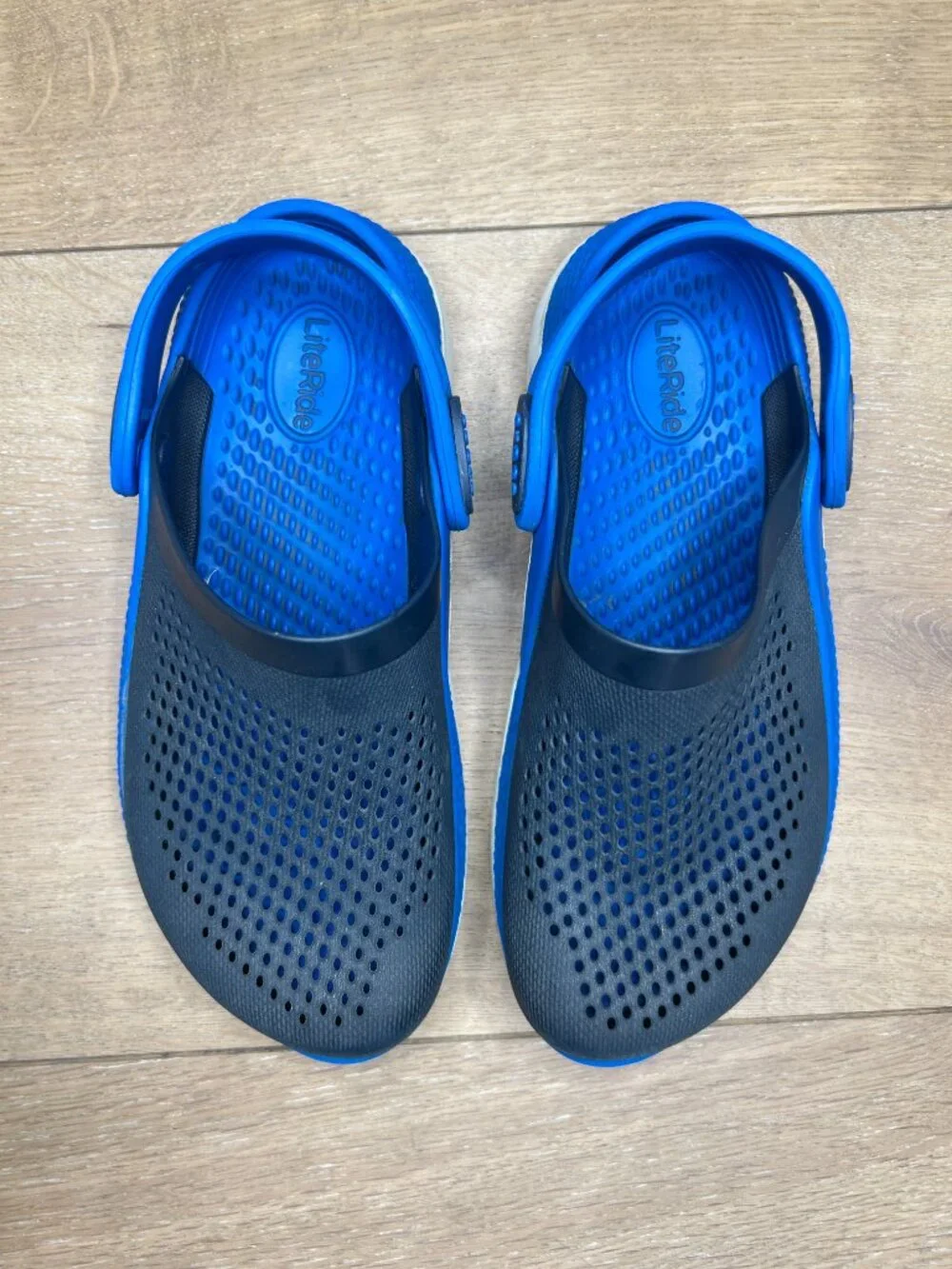 Crocs LiteRide Kids Clogs Navy / Bright Cobalt Size J2